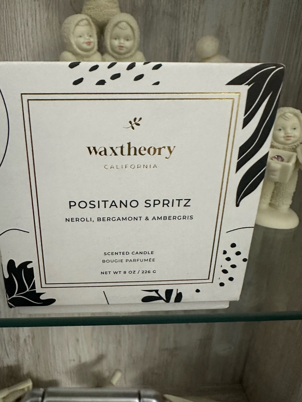 WaxTheory Home Scented Candle - White with Gold & Black Accents